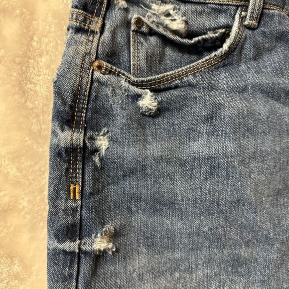 Zara Womens Blue Jean Denim Trafaluc Pockets Distressed Mini Skirt Size Small 26 - Picture 6 of 15